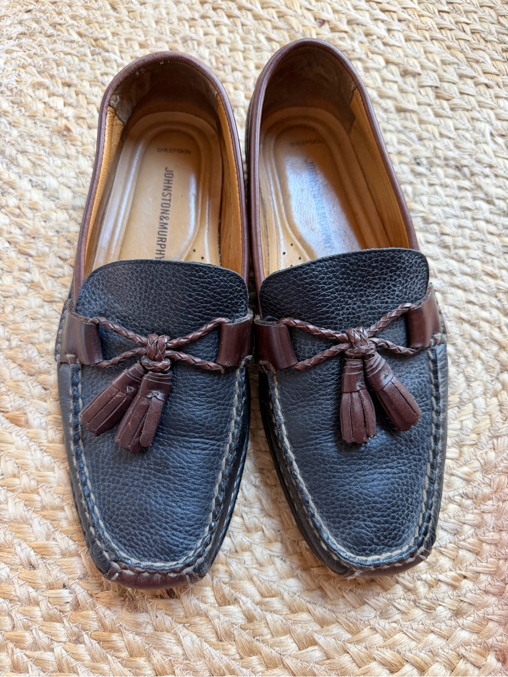 Johnston & Murphy J&M Brown Tassel Loafers Leather Shoes 9.5M Men’s